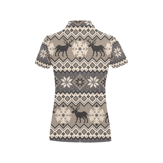 Nordic Pattern Print Design A01 Women's Polo Shirt