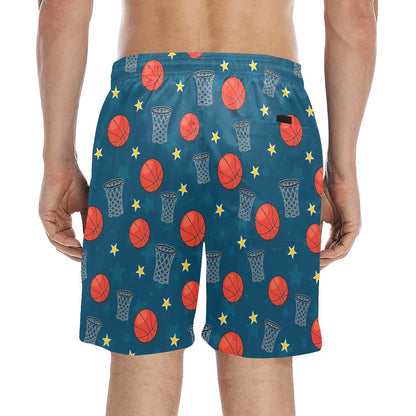 Basketball Classic Print Pattern Men's Swim Trunks Beach Shorts