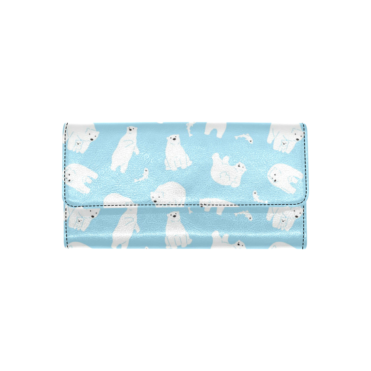 Polar Bear Pattern Print Design PB01 Women's Trifold Wallet
