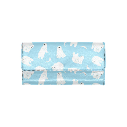 Polar Bear Pattern Print Design PB01 Women's Trifold Wallet
