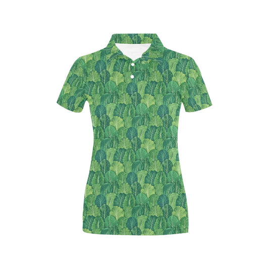 Cabbage Pattern Print Design 02 Women's Polo Shirt