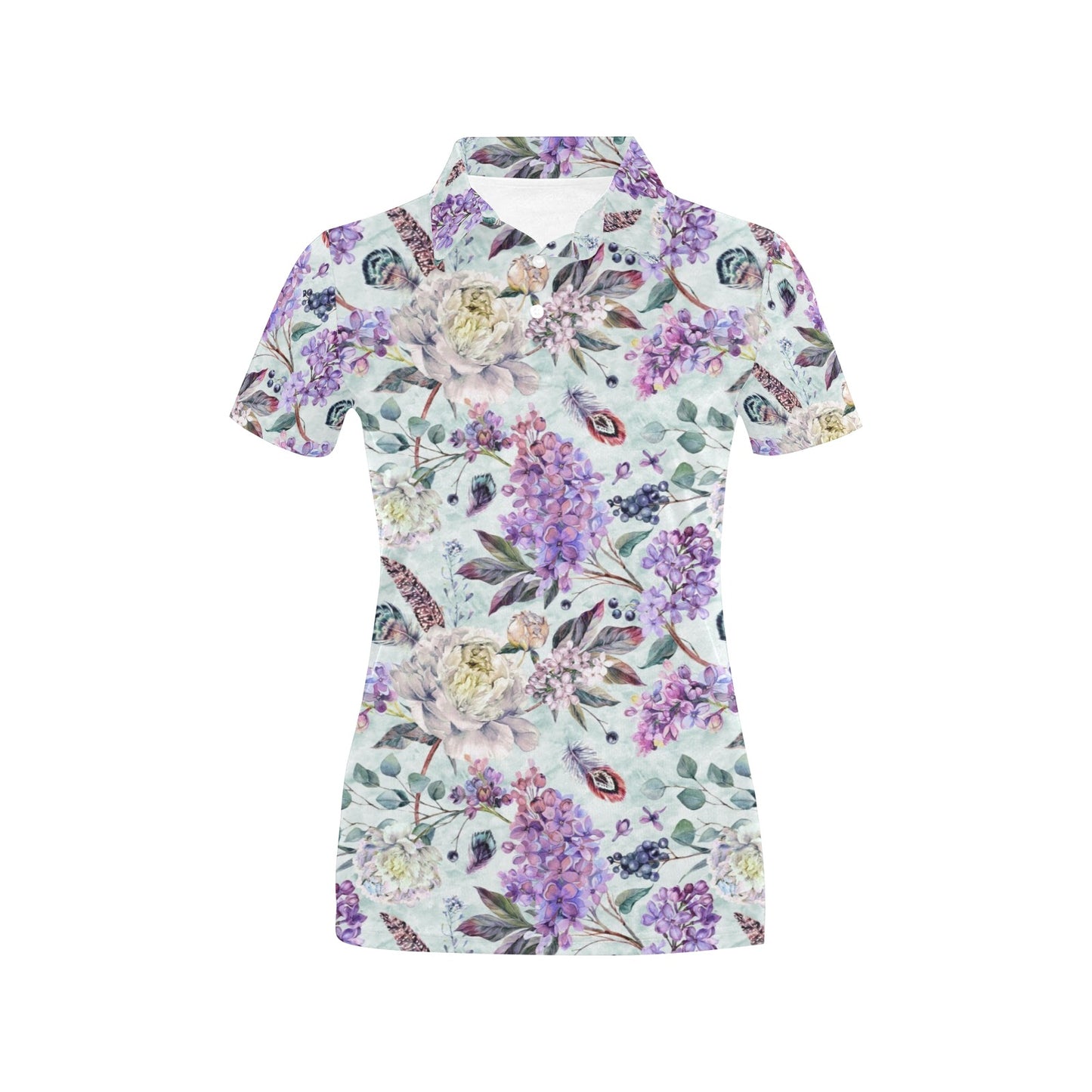 Lilac Pattern Print Design LI06 Women's Polo Shirt