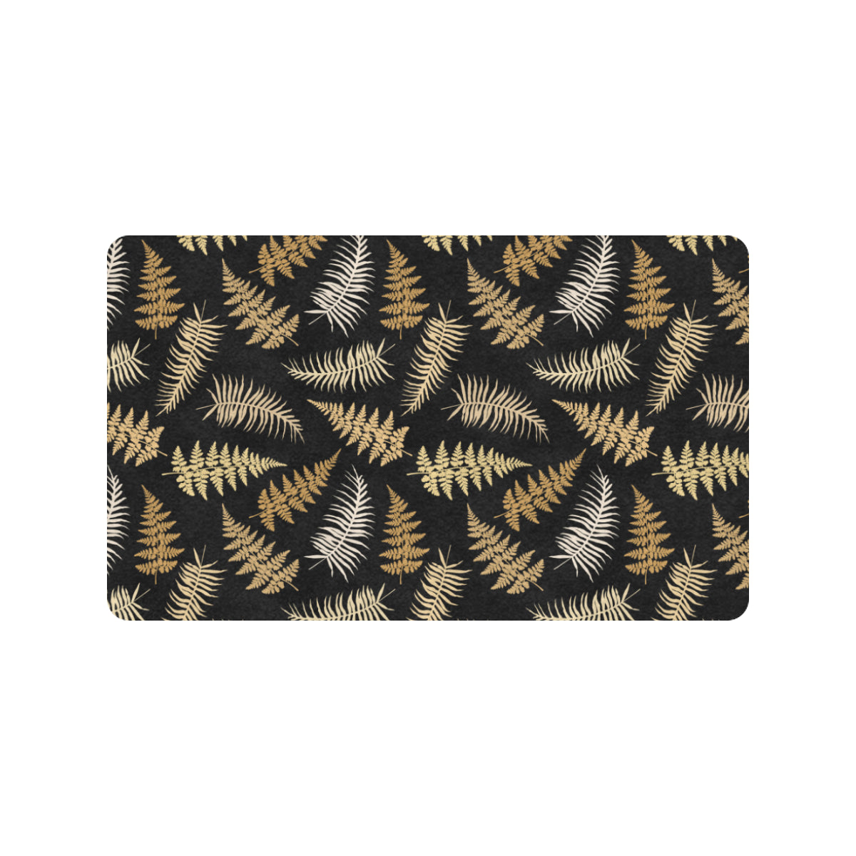 Fern Leave Bright Print Pattern Rubber Doormat