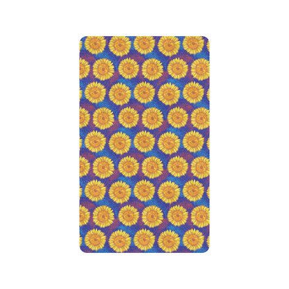 Sunflower Hand Drawn Style Print Rubber Doormat