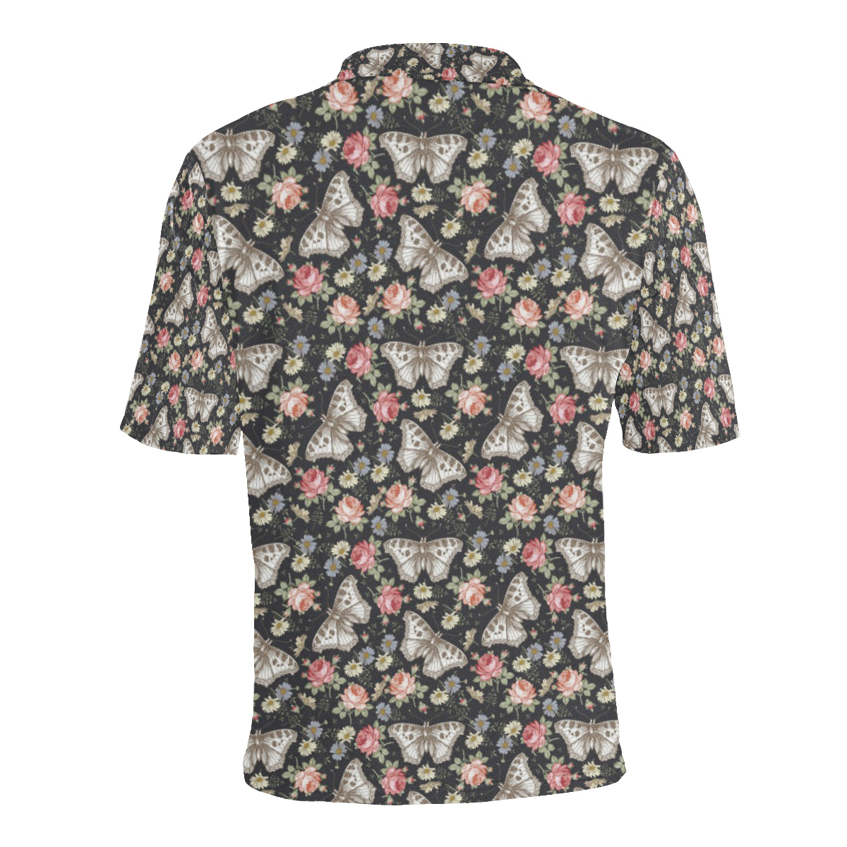 Butterfly Flower Pattern Print Design 07 Men Polo Shirt