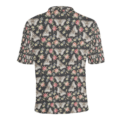 Butterfly Flower Pattern Print Design 07 Men Polo Shirt