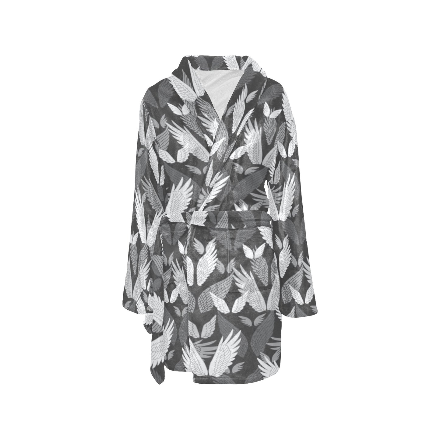 Angel Wings Pattern Design Themed Print Women's Fleece Robe