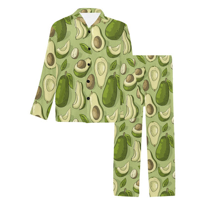Avocado Pattern Print Design AC03 Men's Long Pajama Set