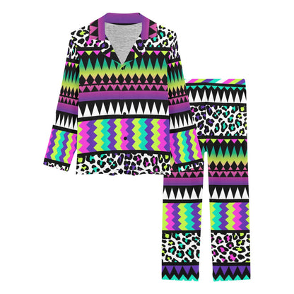 Animal Skin Aztec Rainbow Women's Long Pajama Set