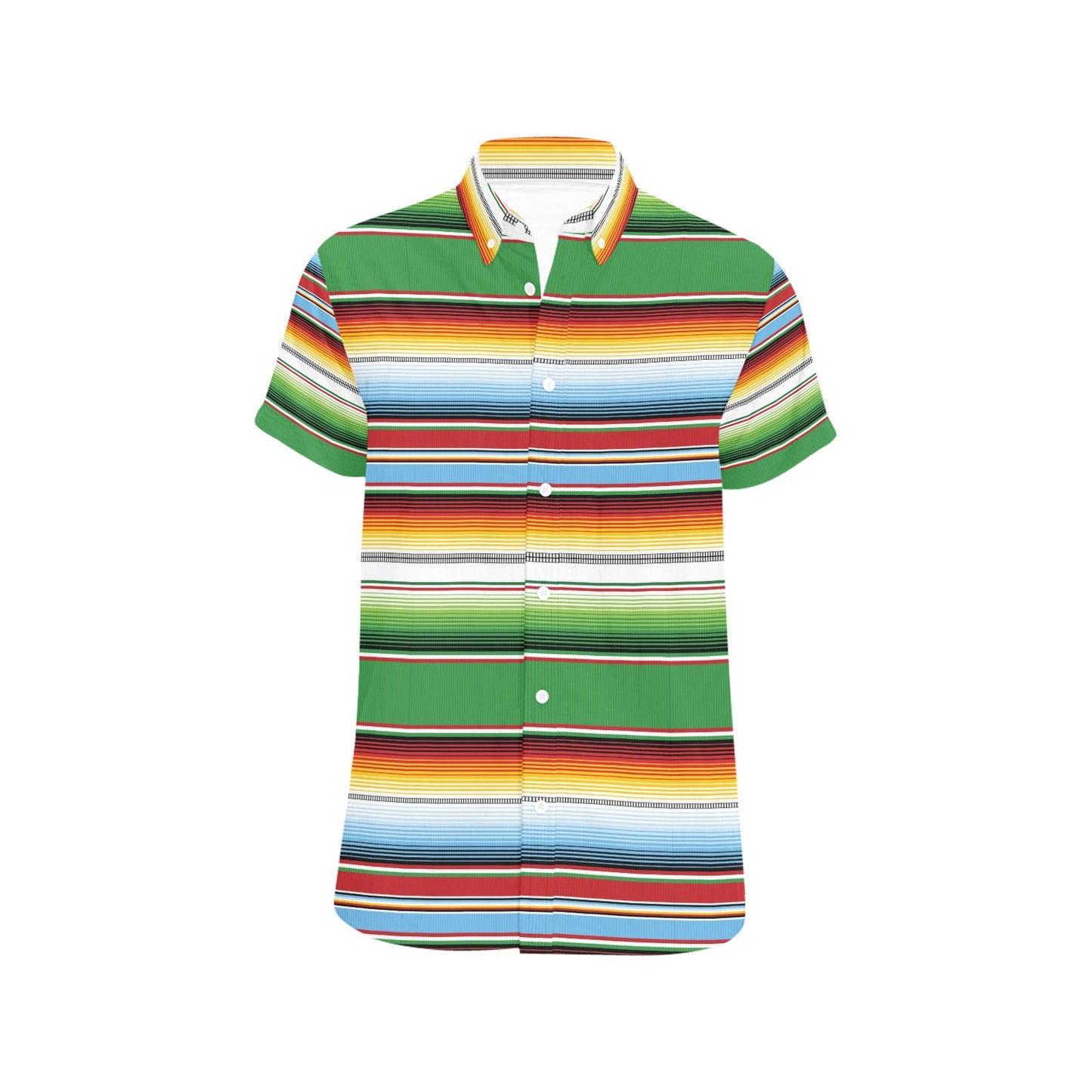 Serape Print Design LKS302 Men Short Sleeve Button Up Shirt