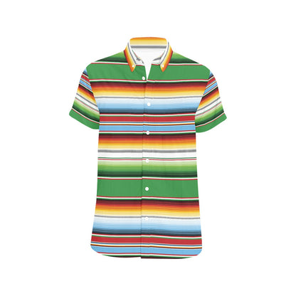 Serape Print Design LKS302 Men Short Sleeve Button Up Shirt
