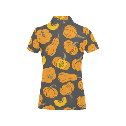 Pumpkin Pattern Print Design A03 Women's Polo Shirt