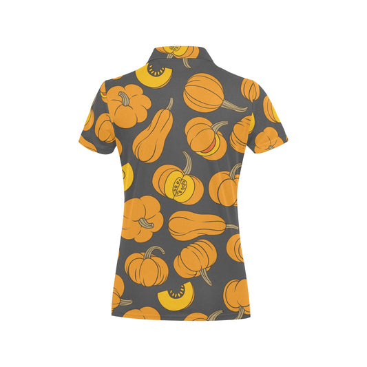 Pumpkin Pattern Print Design A03 Women's Polo Shirt