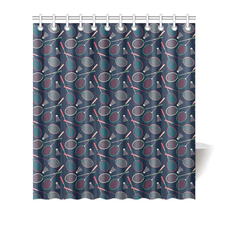 Badminton Pattern Print Design 03 Shower Curtain