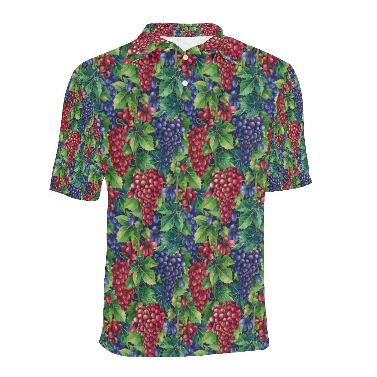 Grape Pattern Print Design GP02 Men Polo Shirt