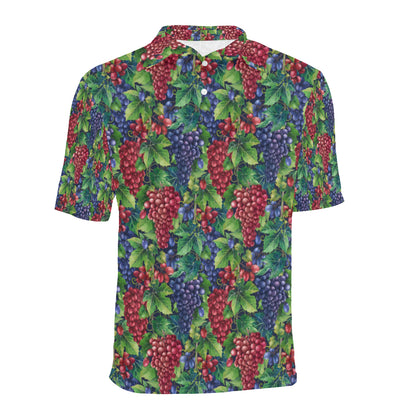 Grape Pattern Print Design GP02 Men Polo Shirt