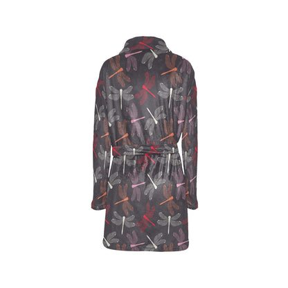 Dragonfly Pattern Print Design 01 Women's Fleece Robe