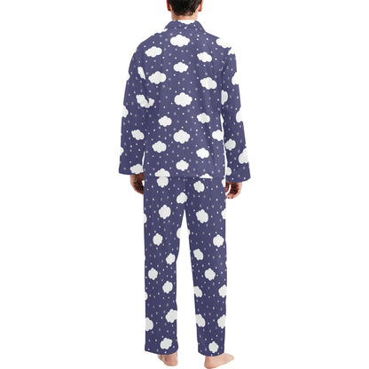 Cloud Pattern Print Design 03 Men's Long Pajama Set