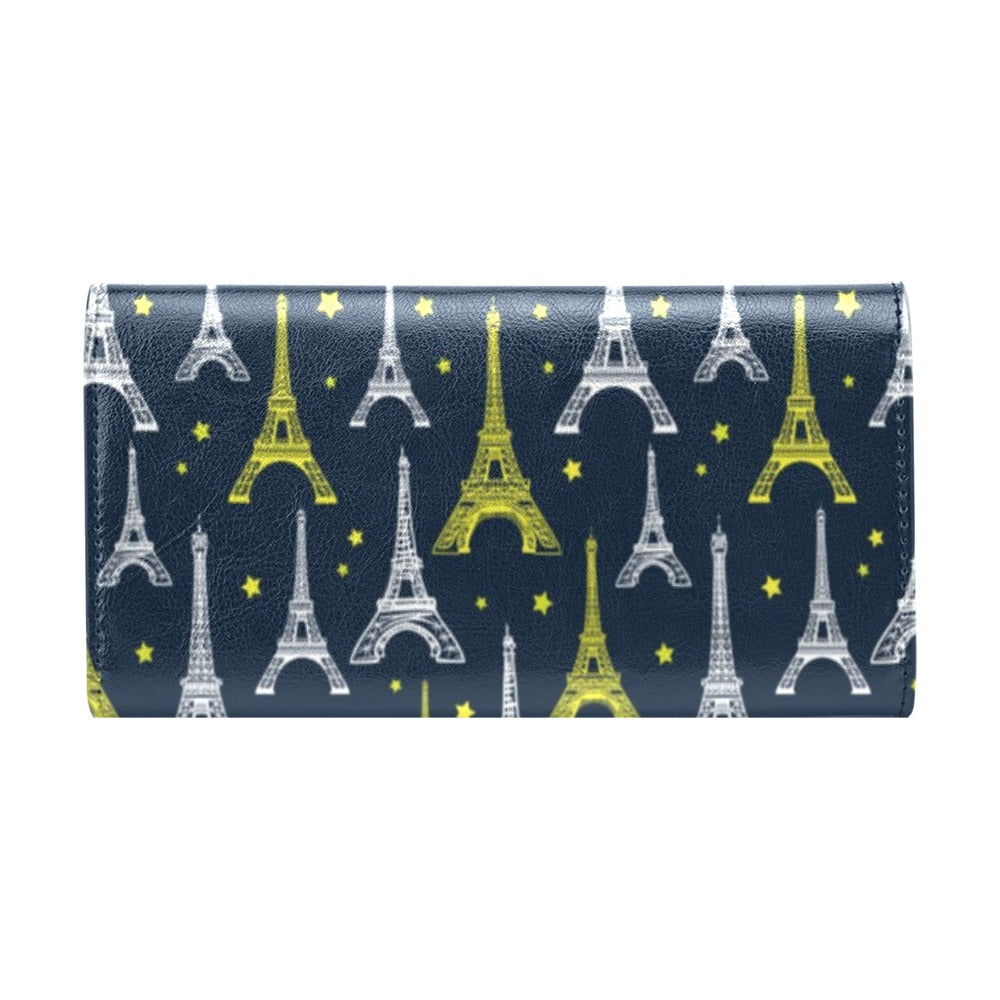 Eiffel Tower Star Print Women's Trifold Wallet