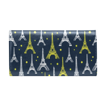 Eiffel Tower Star Print Women's Trifold Wallet