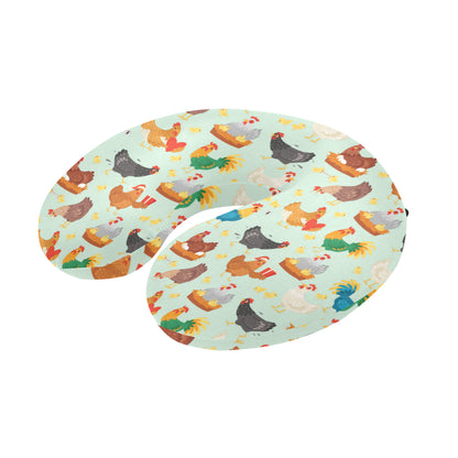 Chicken Pattern Print Design 07 U-Shaped Travel Neck Pillow
