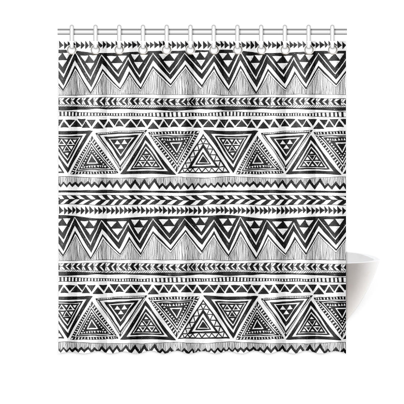 Draw Tribal Aztec Shower Curtain