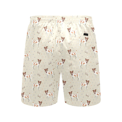 Russell Terriers With Bone Print Design LKS302 Men's Swim Trunks Beach Shorts