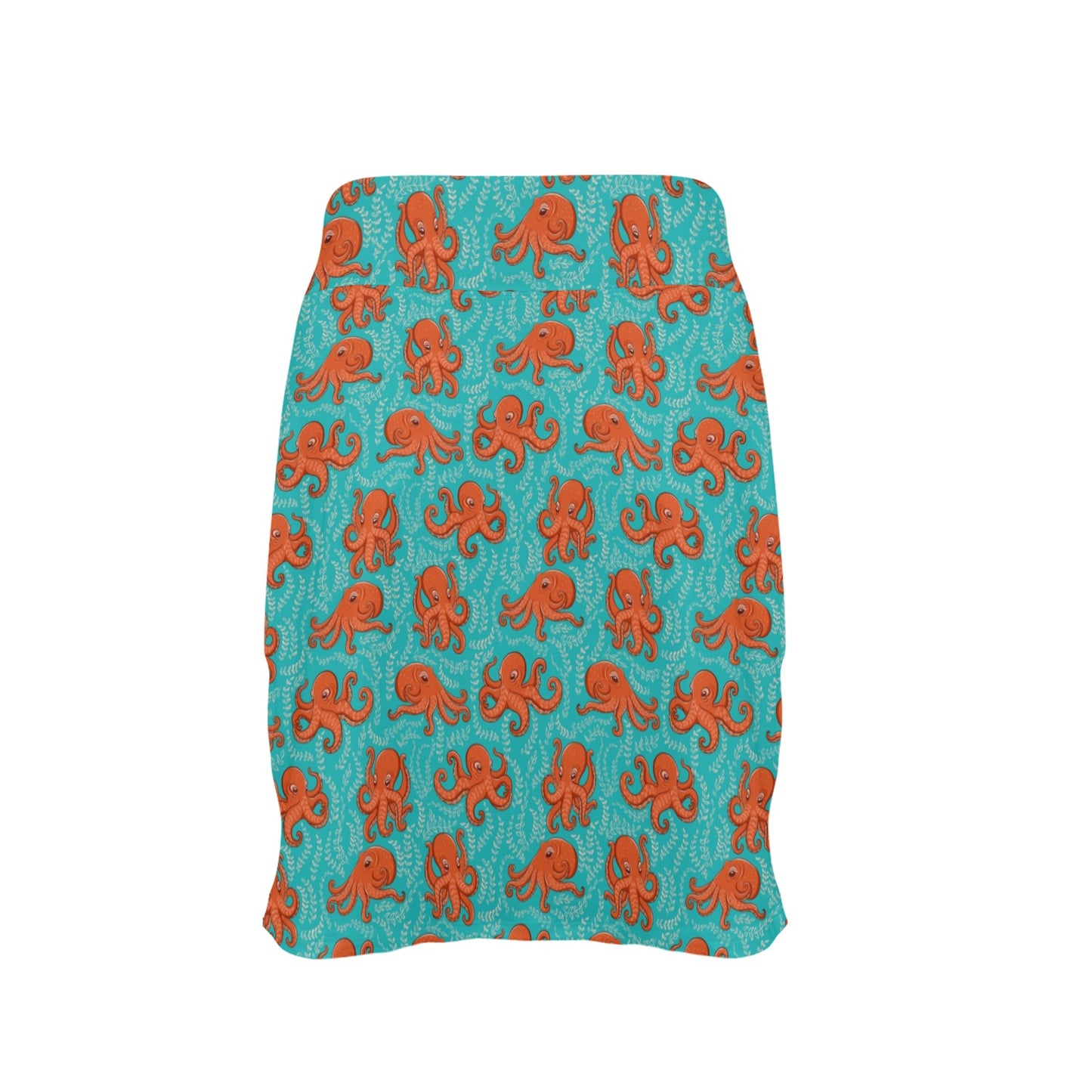 Octopus Cartoon Design Print Themed 17" Golf & Pickleball Skort with Pockets