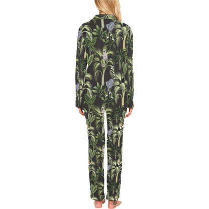 Rainforest Pattern Print Design RF05 Women's Long Pajama Set
