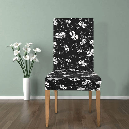 Violin Print Design LKS404 Dining Chair Slipcover
