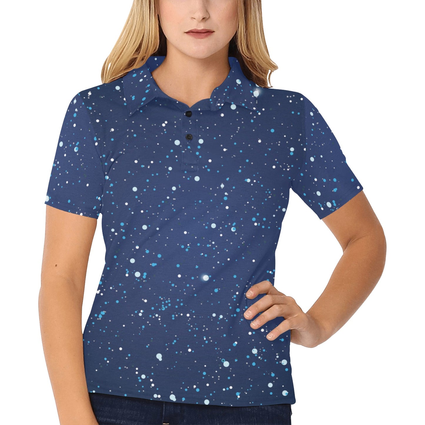 Night sky Pattern Print Design A03 Women's Polo Shirt