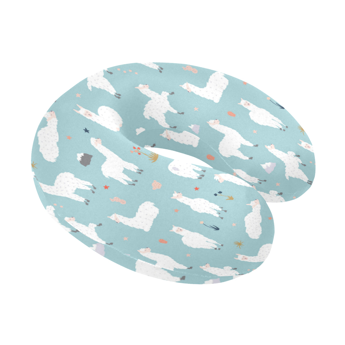 Alpaca Pattern Print Design 02 U-Shaped Travel Neck Pillow