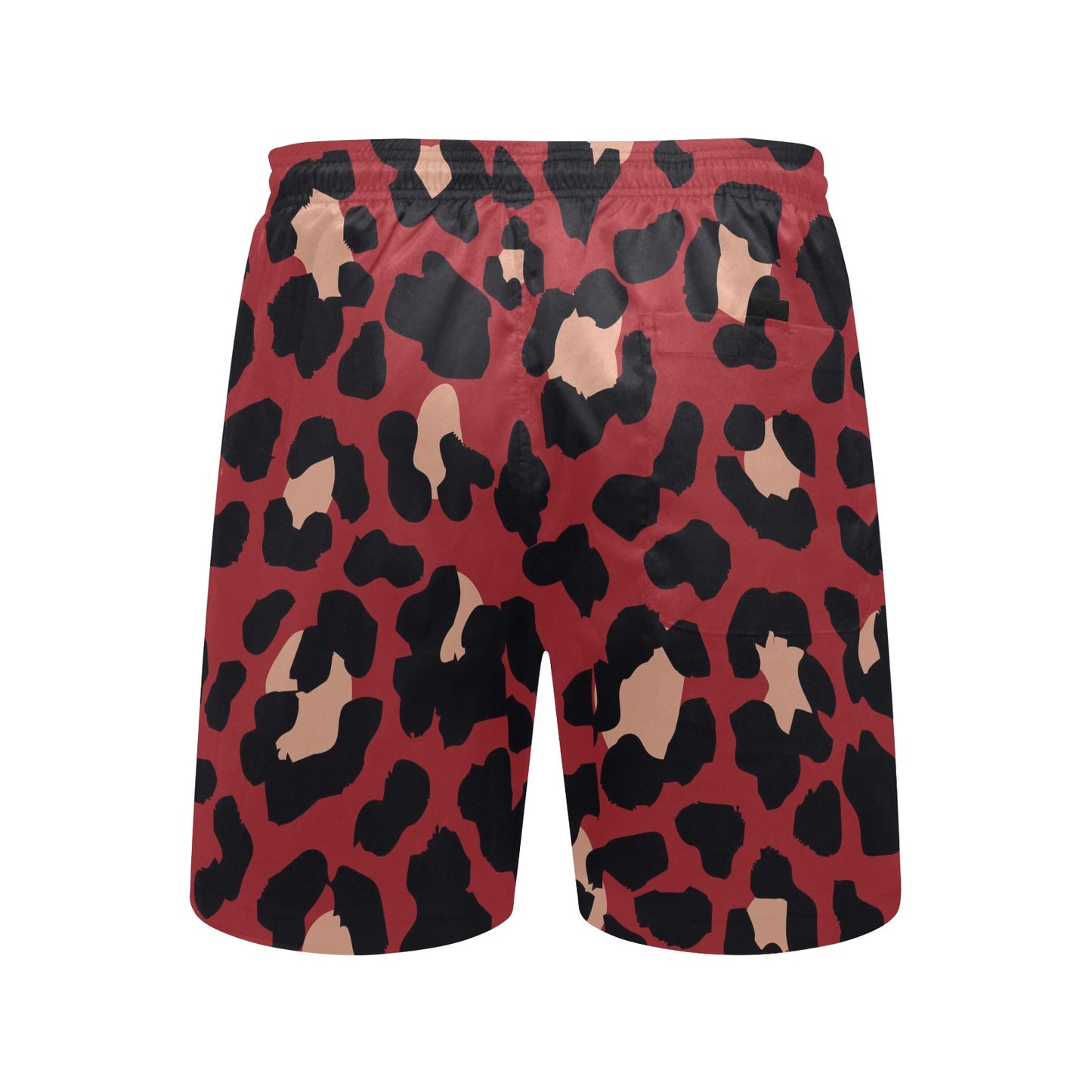 Cheetah Red Print Pattern Men's Swim Trunks Beach Shorts