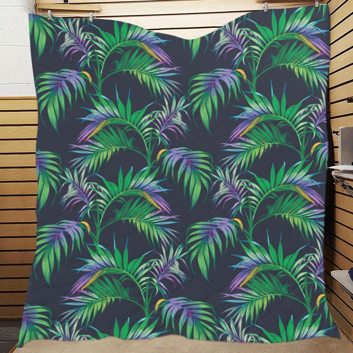 Palm Leaves Pattern Print Design PL04 Premium Quilt