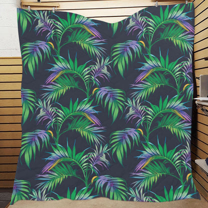 Palm Leaves Pattern Print Design PL04 Premium Quilt