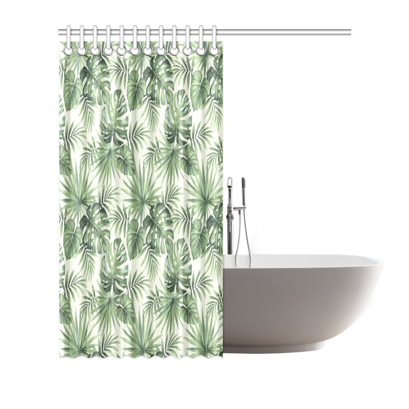 Palm Leaf Pattern Print Design A02 Shower Curtain