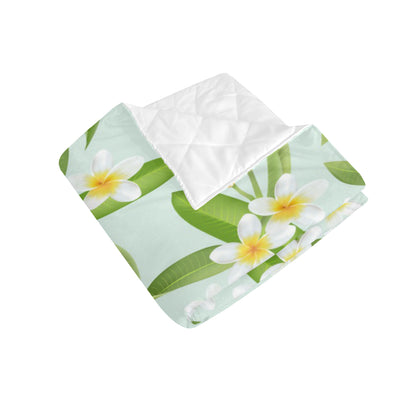 Yellow Plumeria Pattern Print Design PM024 Premium Quilt