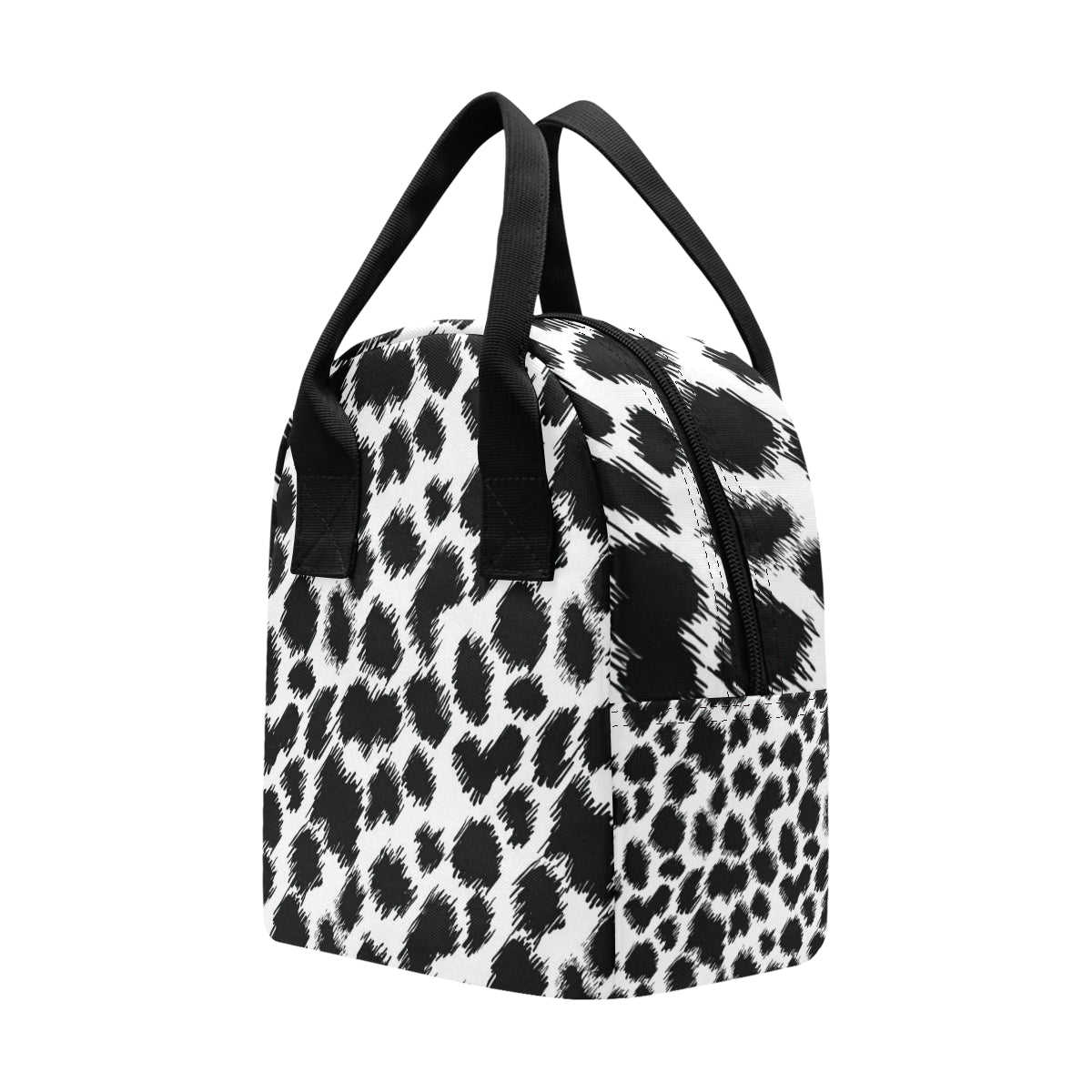 Cheetah Black Print Pattern Insulated Lunch Bag