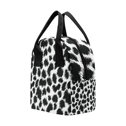 Cheetah Black Print Pattern Insulated Lunch Bag