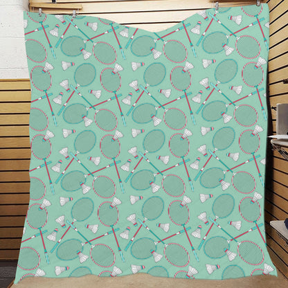 Badminton Pattern Print Design 05 Premium Quilt
