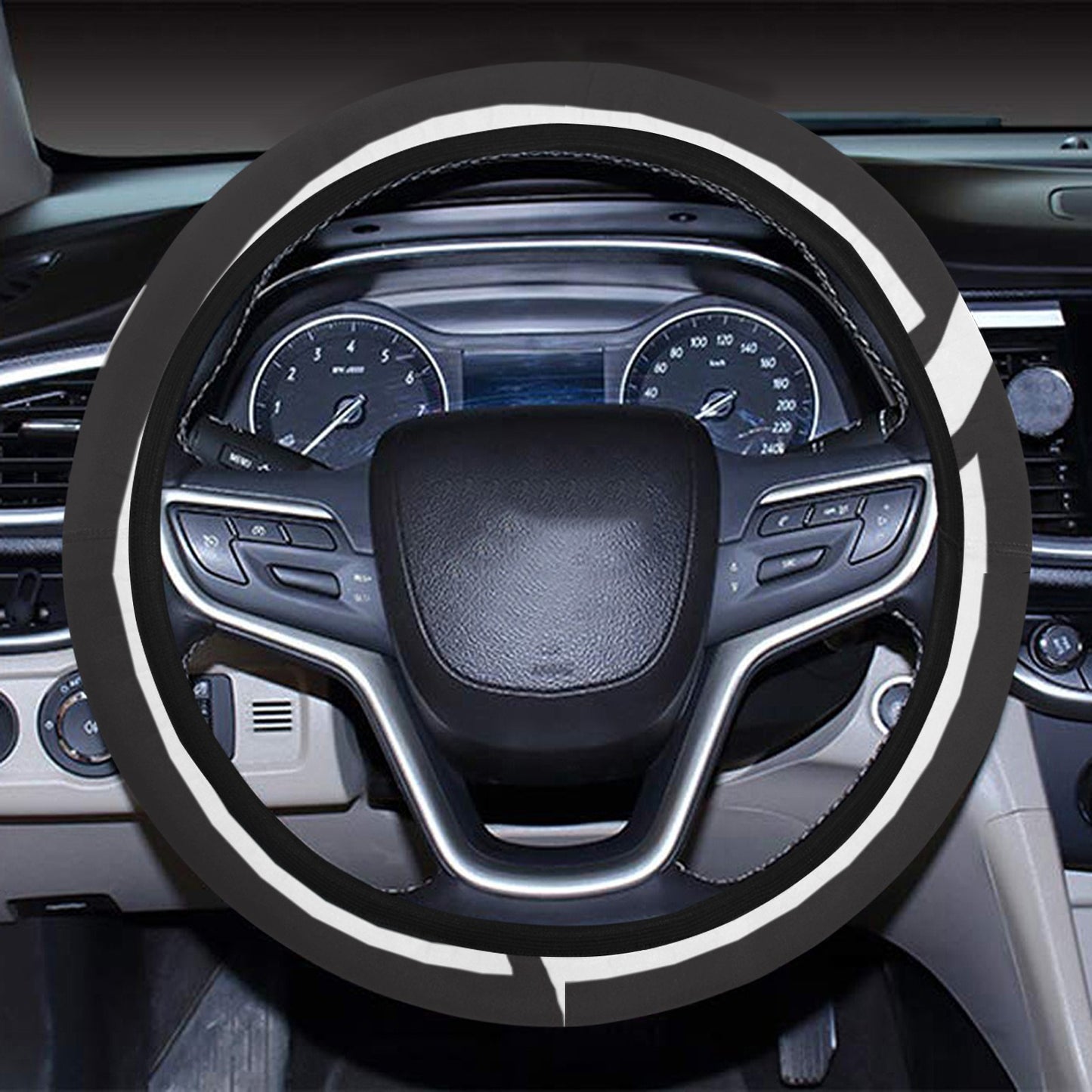 Samoan Style Print Design LKS305 Steering Wheel Cover with Elastic Edge
