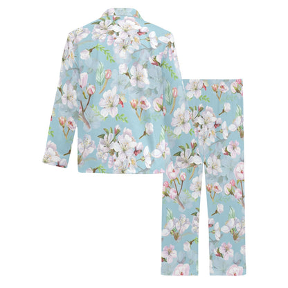 Apple blossom Pattern Print Design AB06 Men's Long Pajama Set