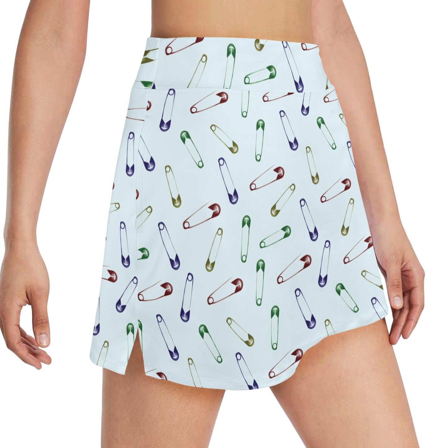 Safety Pin Print Design LKS303 17" Golf & Pickleball Skort with Pockets