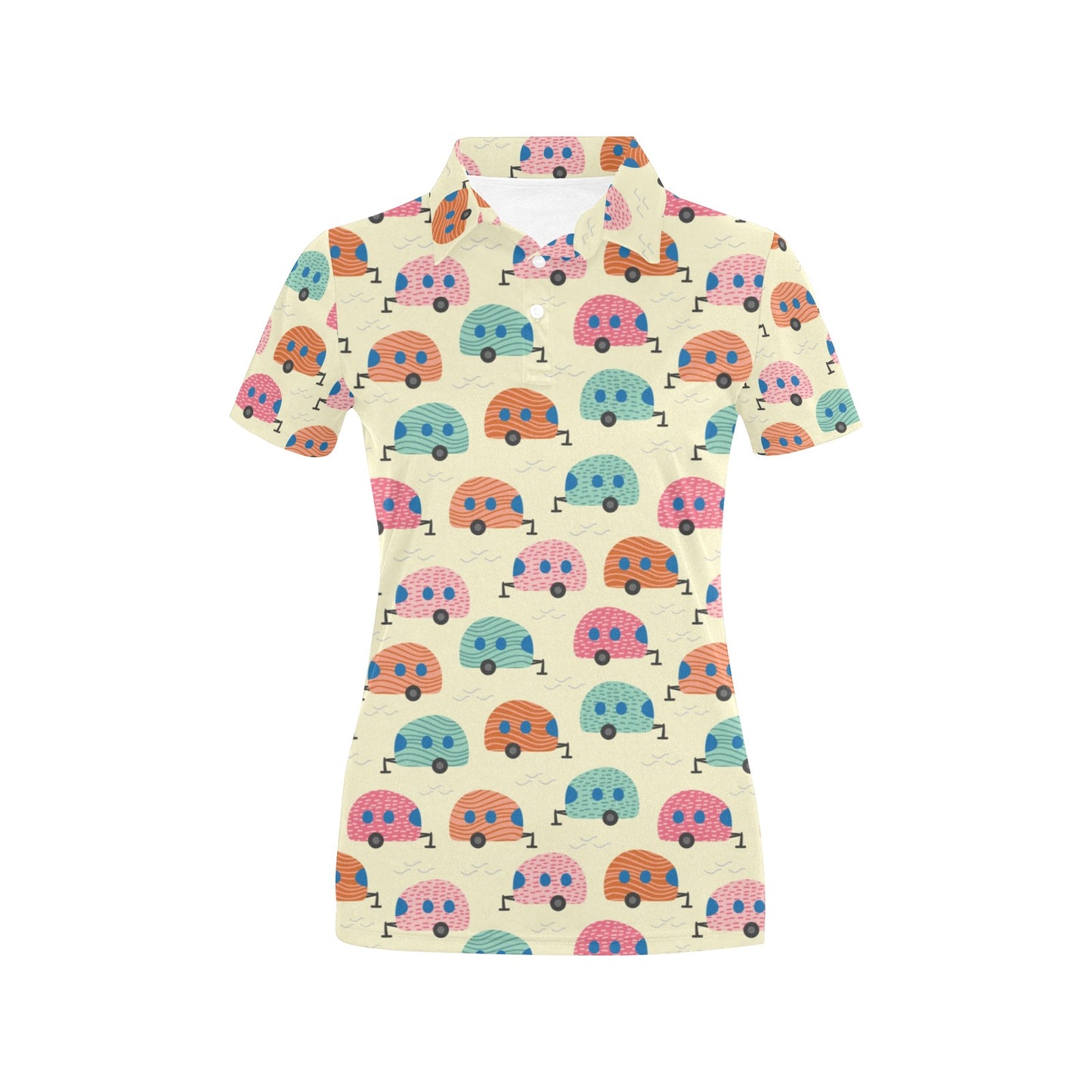 Camper Pattern Print Design 06 Women's Polo Shirt