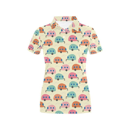 Camper Pattern Print Design 06 Women's Polo Shirt