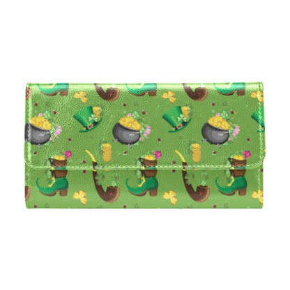Shamrock Saint Patrick's Day Print Design LKS306 Women's Trifold Wallet