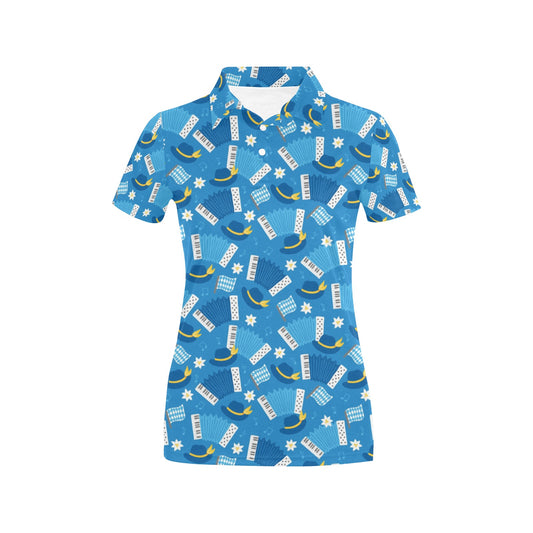 Accordion Print Design LKS401 Women's Polo Shirt