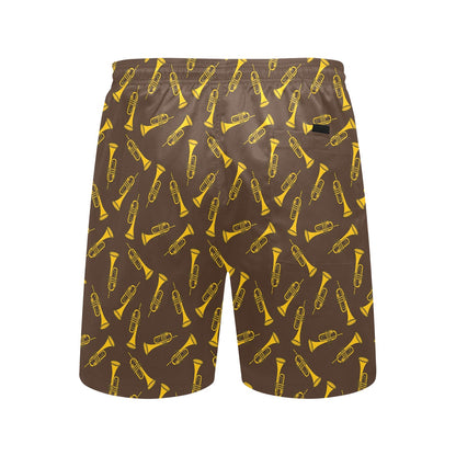 Trumpet Pattern Design Print Men's Swim Trunks Beach Shorts