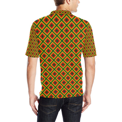 Rasta Reggae Color Cross Men Polo Shirt