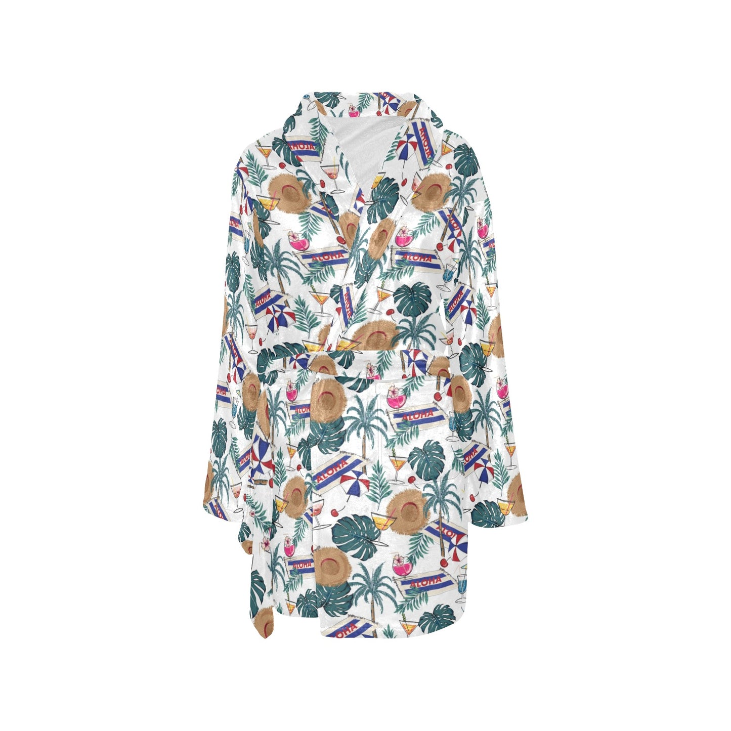 Aloha Hawaii Beach Pattern Print Design 04 Women's Fleece Robe